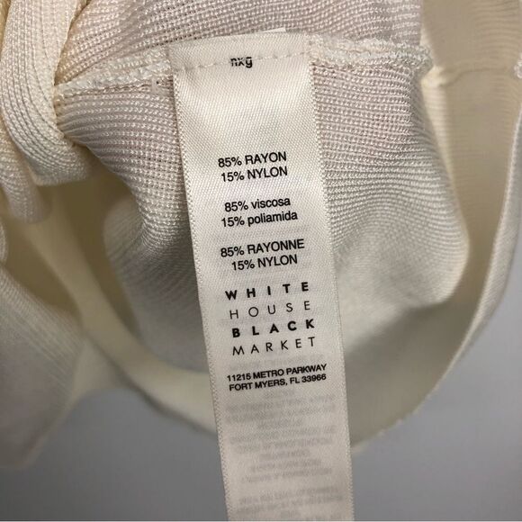 White House Black Market Cold-Shoulder Mock Neck Sweater White Size Medium - Picture 8 of 9